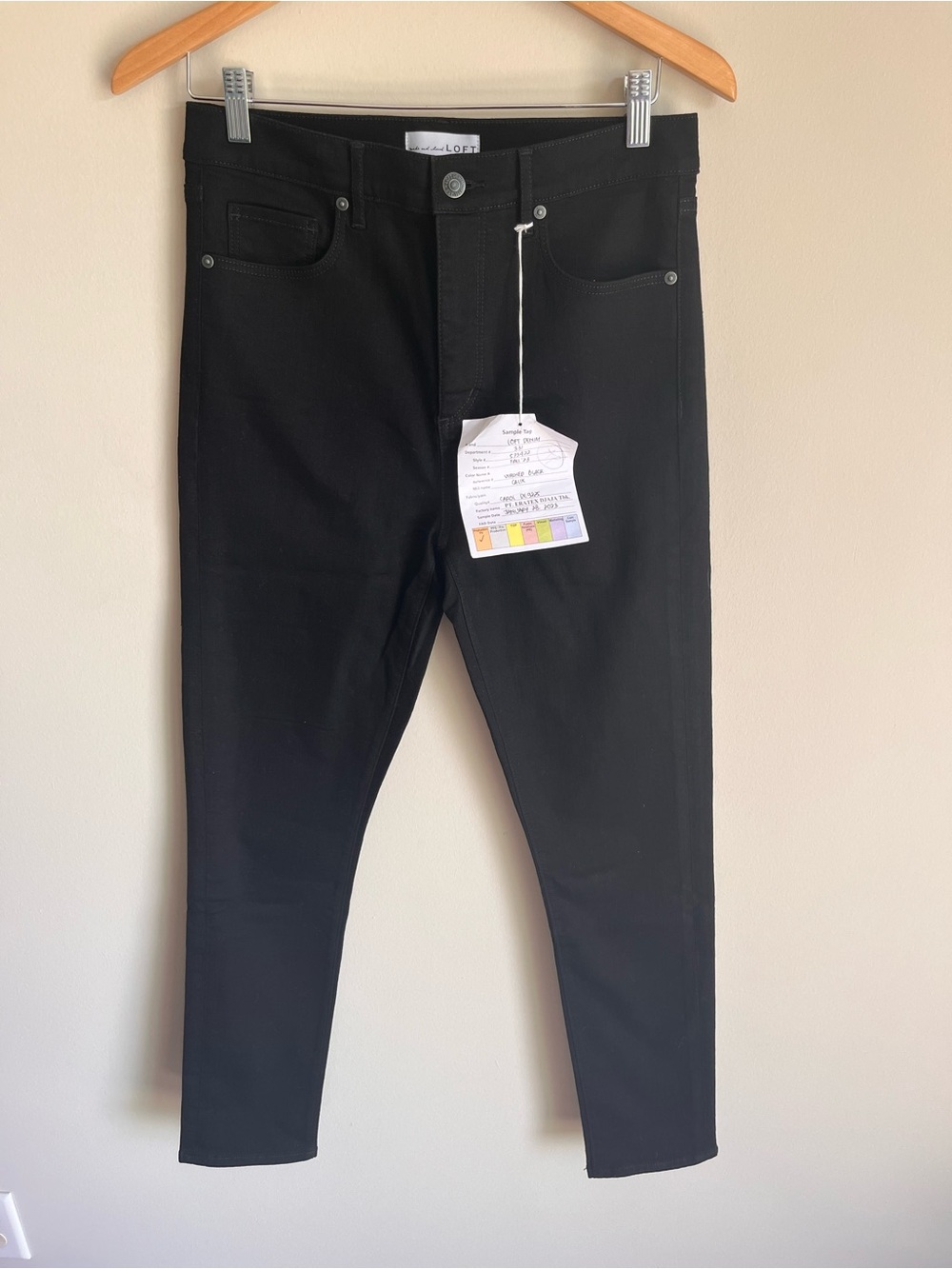 LOFT NEW Women's High Rise Skinny Black Denim Jean Fit Sample Size 8 (29)
